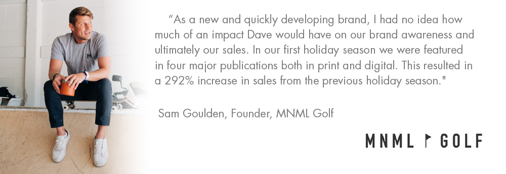 Sam Goulden MNML Golf testimonial